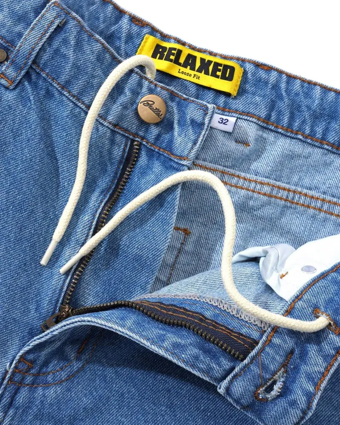 Pants Men Butter Goods Relaxed Denim Jeans Washed Indigo Pants Men Butter Goods Relaxed Denim Jeans Washed Indigo
