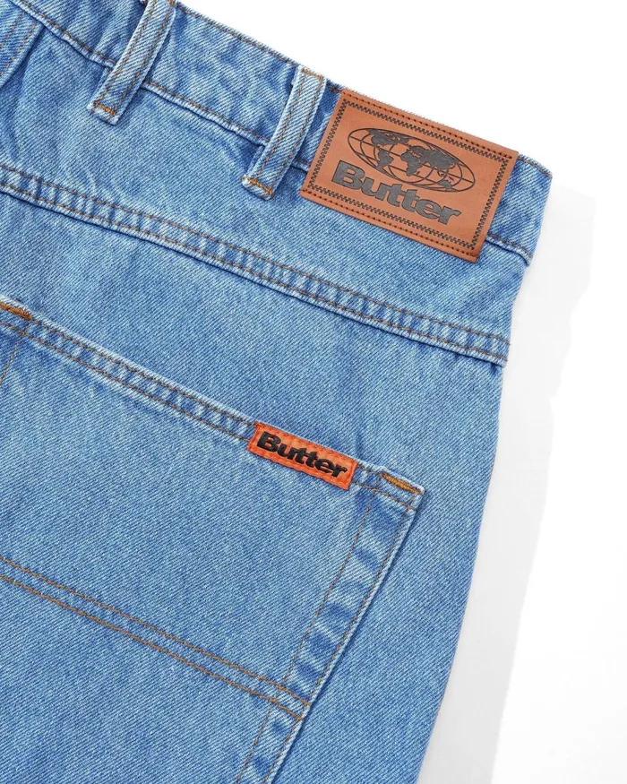 Pants Men Butter Goods Relaxed Denim Jeans Washed Indigo Pants Men Butter Goods Relaxed Denim Jeans Washed Indigo