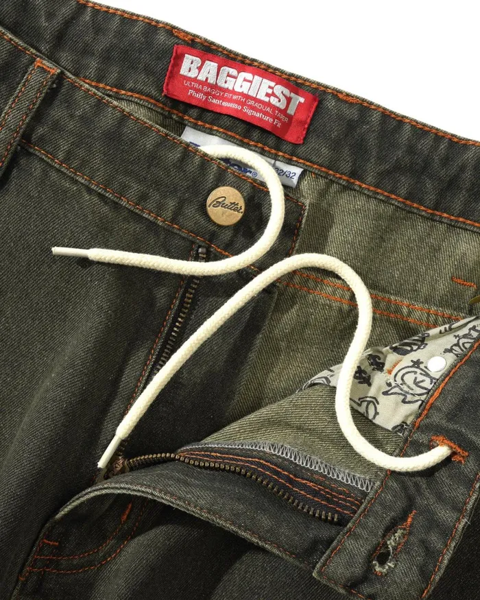 Pants Men Butter Goods Santosuosso Denim Jeans Dark Army Wash Pants Men Butter Goods Santosuosso Denim Jeans Dark Army Wash