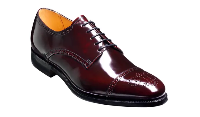 Perth 8211 Burgundy HiShine Mens Barker Shoes Brogues