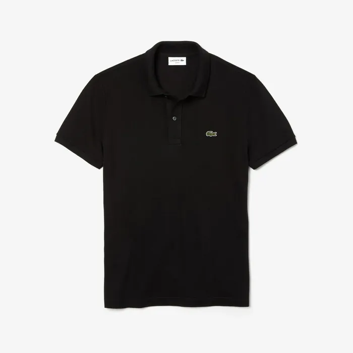 Petit Piqu Slim Fit Polo Shirt Black Mens Lacoste Polos Gift Ideas