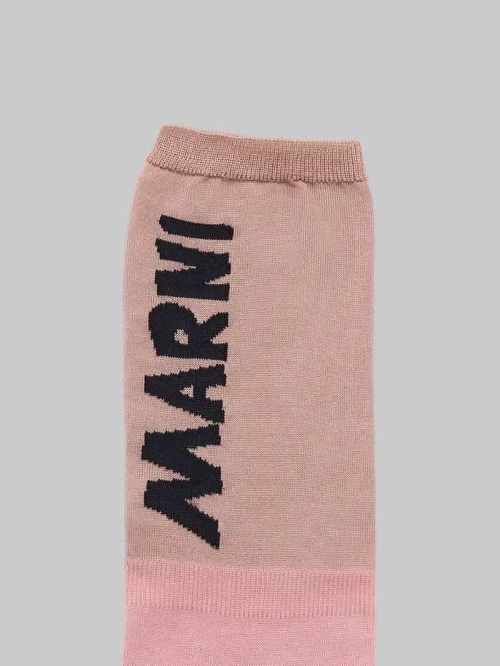 Pink And Beige Socks With Marni Logo Women Marni Socks