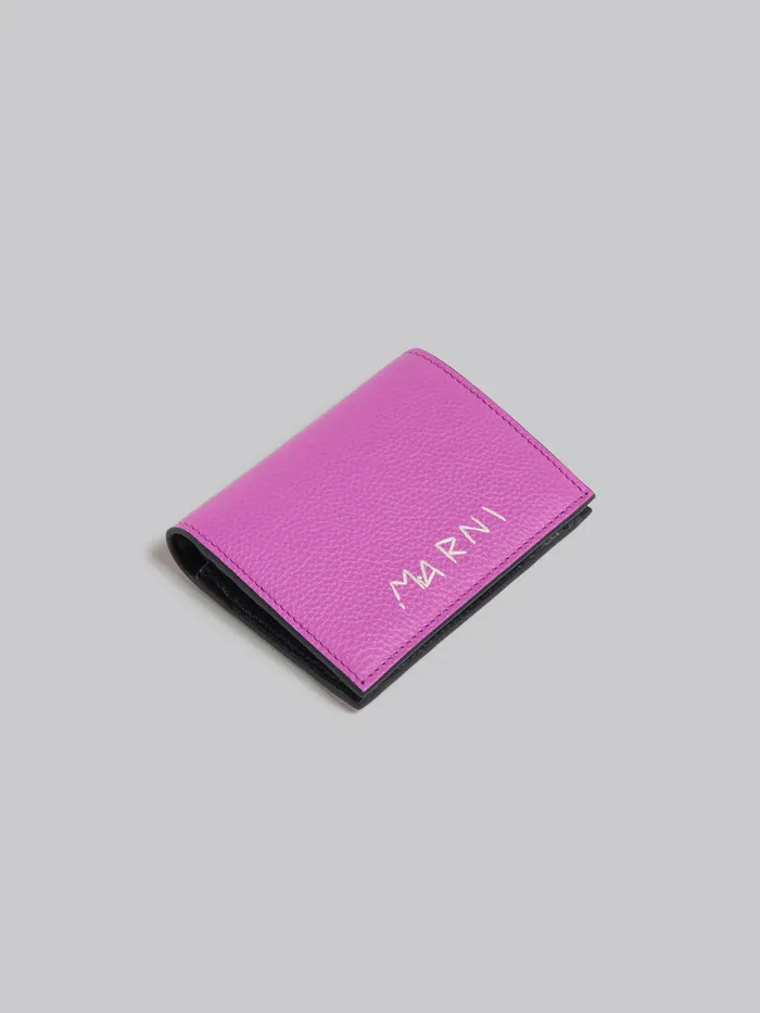 Pink Leather Bifold Wallet With Marni Mending Women Marni Wallets and Small Leather Goods