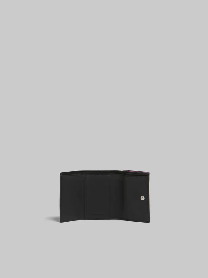 Pink Leather Trifold Wallet With Marni Mending Women Marni Wallets and Small Leather Goods