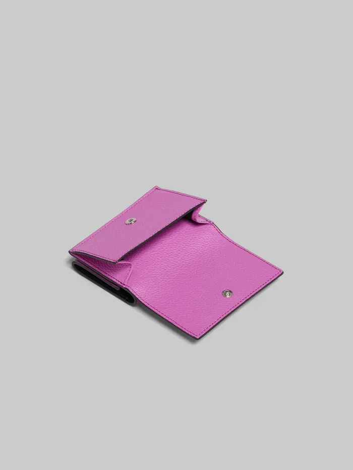 Pink Leather Trifold Wallet With Marni Mending Women Marni Wallets and Small Leather Goods