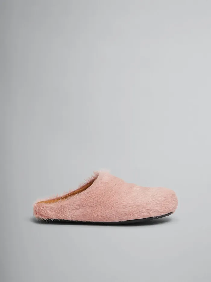 Pink Long Hair Calfskin Fussbett Sabot Women Marni Fussbett