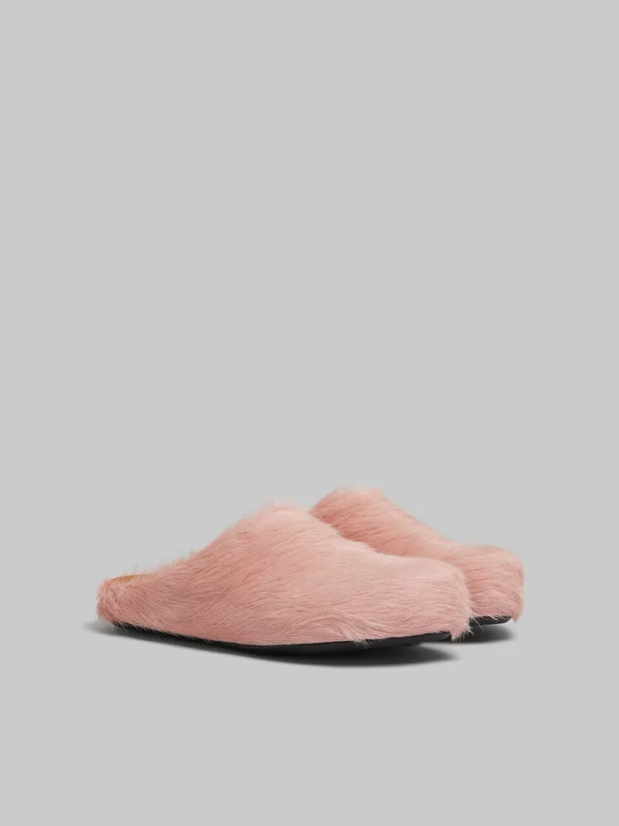Pink Long Hair Calfskin Fussbett Sabot Women Marni Fussbett
