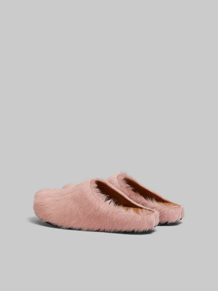 Pink Long Hair Calfskin Fussbett Sabot Women Marni Fussbett