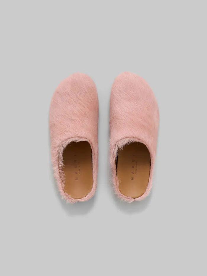 Pink Long Hair Calfskin Fussbett Sabot Women Marni Fussbett