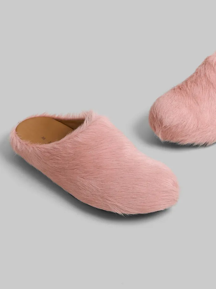 Pink Long Hair Calfskin Fussbett Sabot Women Marni Fussbett