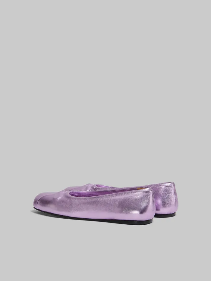 Pink Nappa Leather Seamless Little Bow Ballet Flat Women Marni Flats