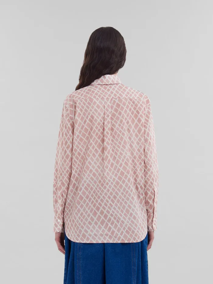 Pink Poplin Shirt With Landscapes Print Women Marni Tops and TShirts