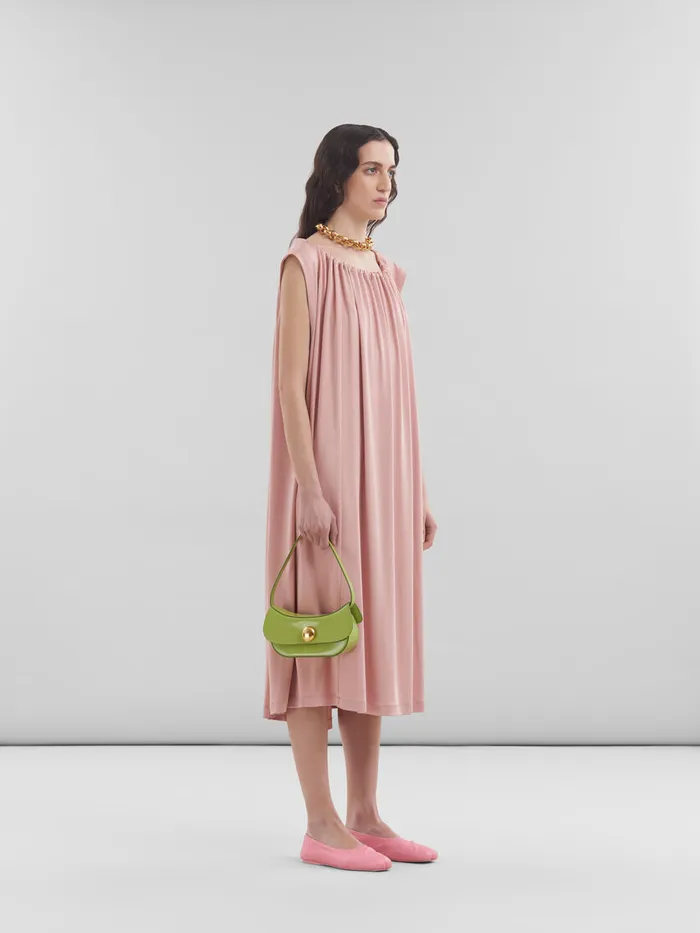 Pink Stretch Jersey Dress With Gathered Neck Women Marni Dresses