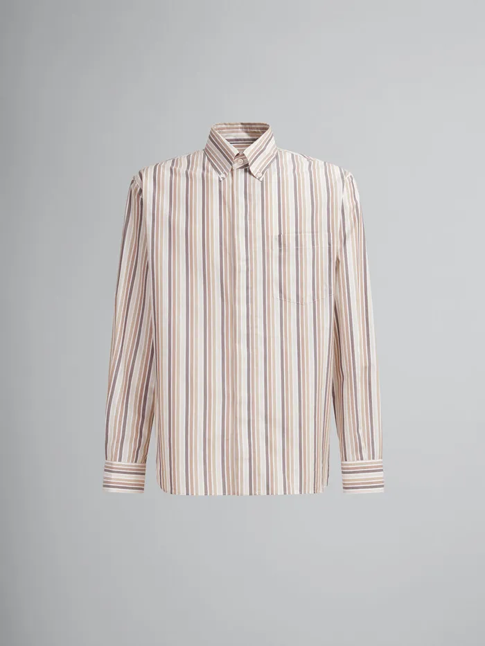 Pink Striped Organic Poplin Shirt Men Marni Tops and TShirts