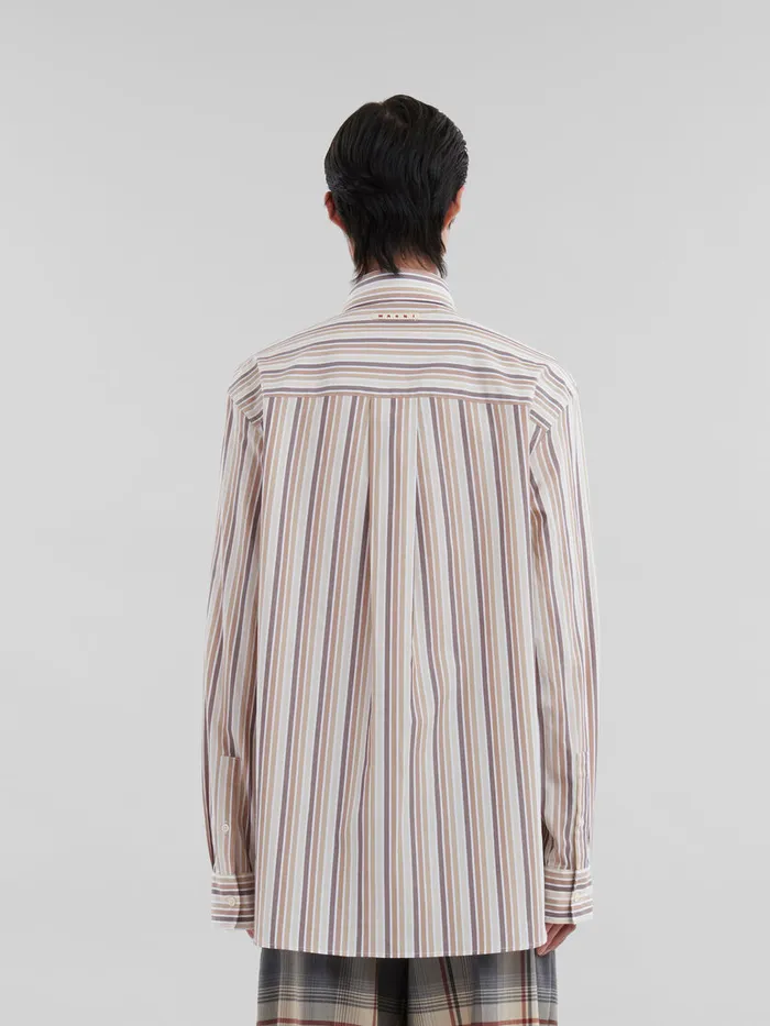Pink Striped Organic Poplin Shirt Men Marni Tops and TShirts