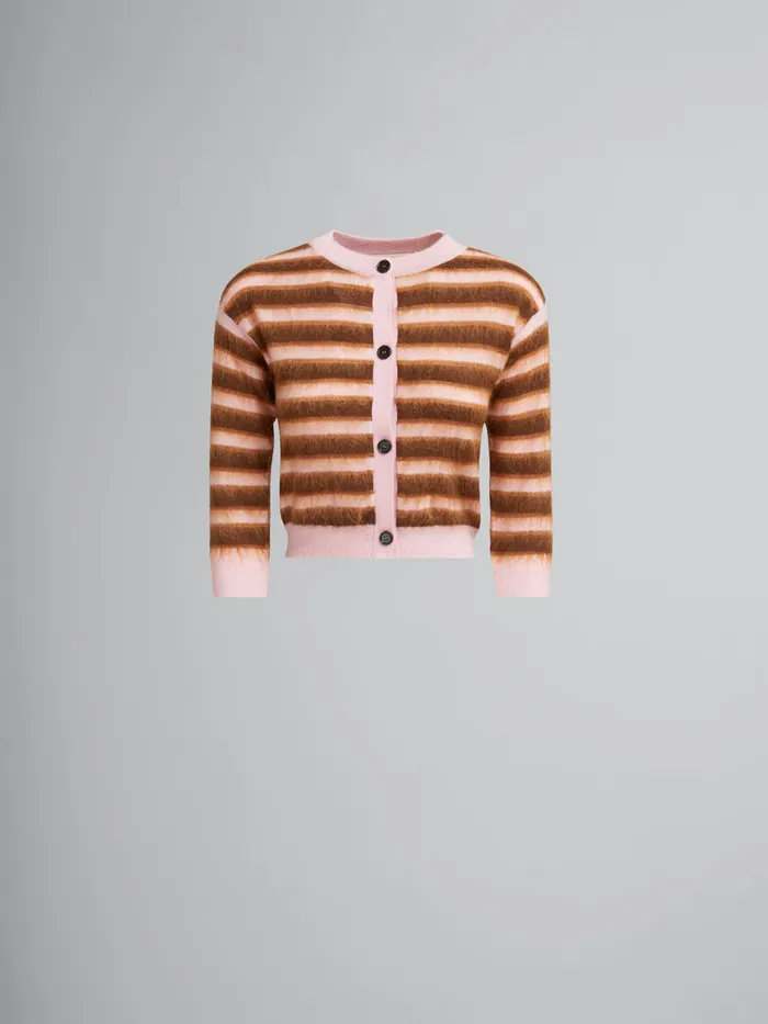 Pink Striped Woolmohair Cardigan Women Marni Knitwear