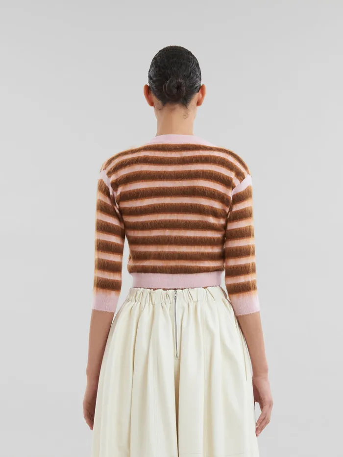 Pink Striped Woolmohair Cardigan Women Marni Knitwear