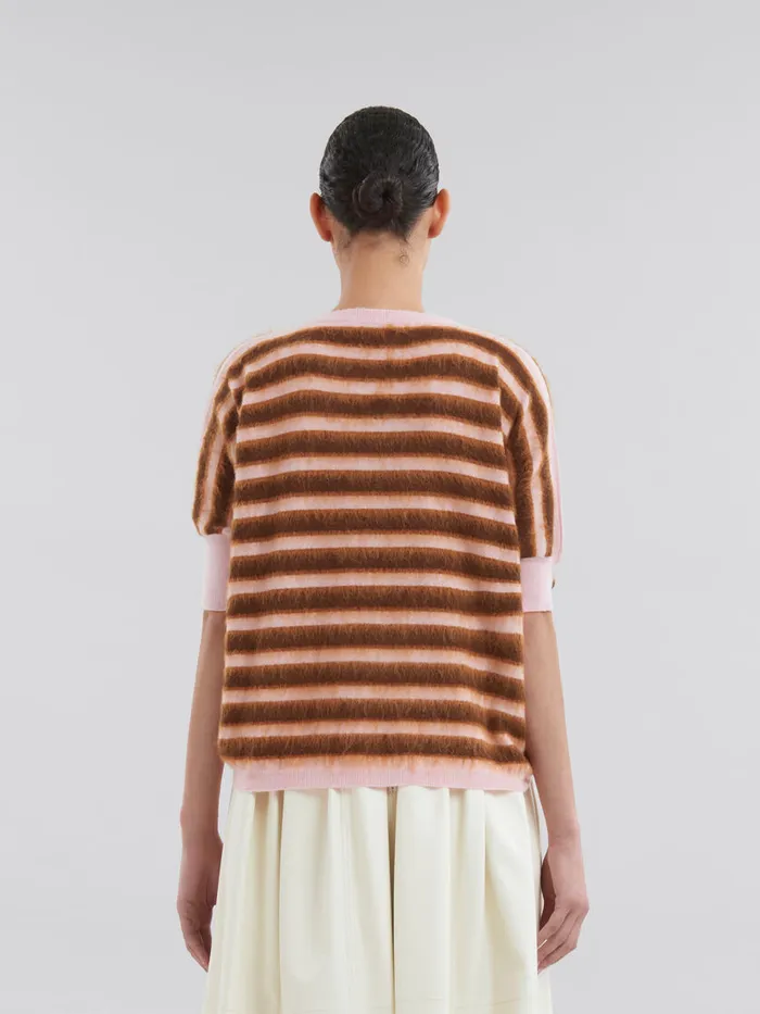 Pink Striped Woolmohair Midsleeve Jumper Women Marni Knitwear