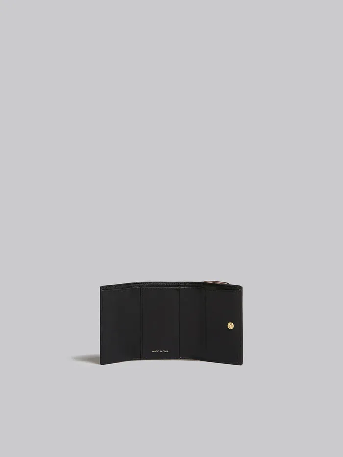 Pink White And Beige Saffiano Leather Trifold Wallet Women Marni Wallets and Small Leather Goods