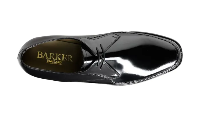 Pitney 8211 Black HiShine Mens Barker Shoes Derbys