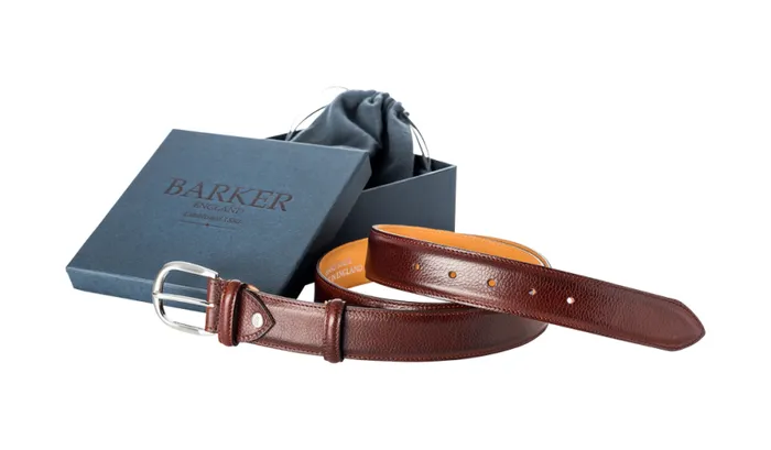 Plain Belt 8211 Cherry Grain Accessories Barker Shoes Belts