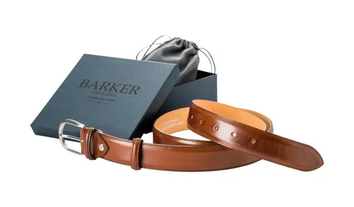 Plain Belt 8211 Walnut Calf Accessories Barker Shoes Belts