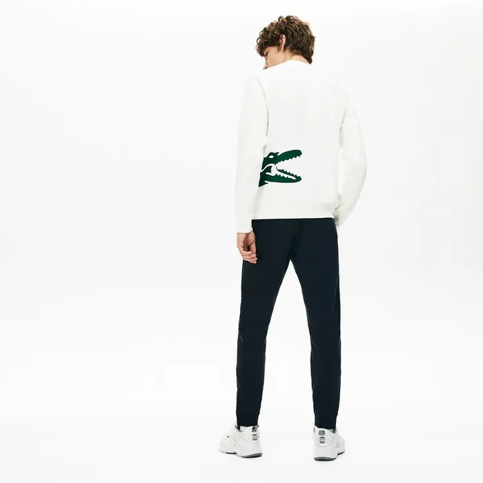 Pleated CottonSilk Track Pants Navy BlueKhaki Green Mens Lacoste Pants and Shorts Outlet