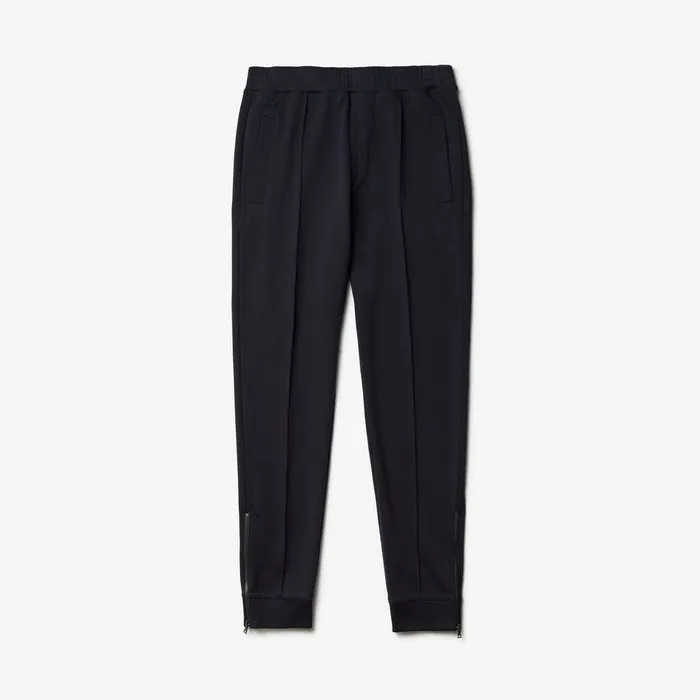 Pleated CottonSilk Track Pants Navy BlueKhaki Green Mens Lacoste Pants and Shorts Outlet