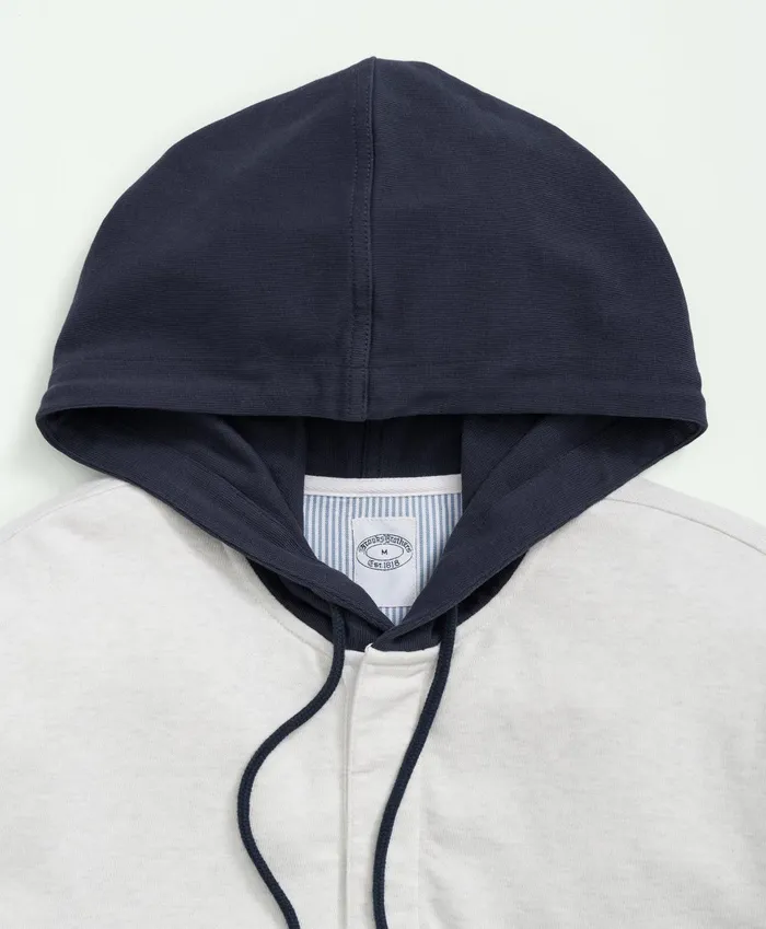 Polo andamp Rugby Shirts Men Brooks Brothers Cotton Chest Stripe Hoodie White Multi
