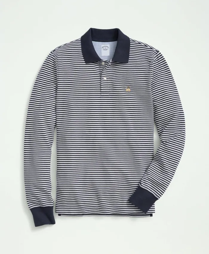 Polo andamp Rugby Shirts Men Brooks Brothers Golden Fleece Big andamp Tall Stretch Supima Cotton Pique LongSleeve Feeder Striped Polo Shirt Navywhite Polo andamp Rugby Shirts Men Brooks Brothers Golden Fleece Big andamp Tall Stretch Supima Cotton Pique LongSleeve Feeder Striped Polo Shirt Navywhite