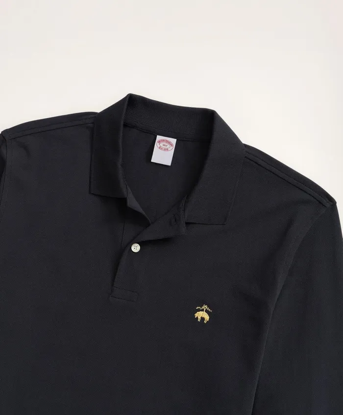 Polo andamp Rugby Shirts Men Brooks Brothers Golden Fleece Big andamp Tall Stretch Supima LongSleeve Polo Shirt Black