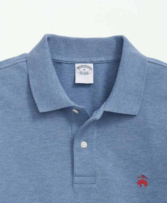 Polo andamp Rugby Shirts Men Brooks Brothers Golden Fleece Big andamp Tall Stretch Supima LongSleeve Polo Shirt Denim Heather