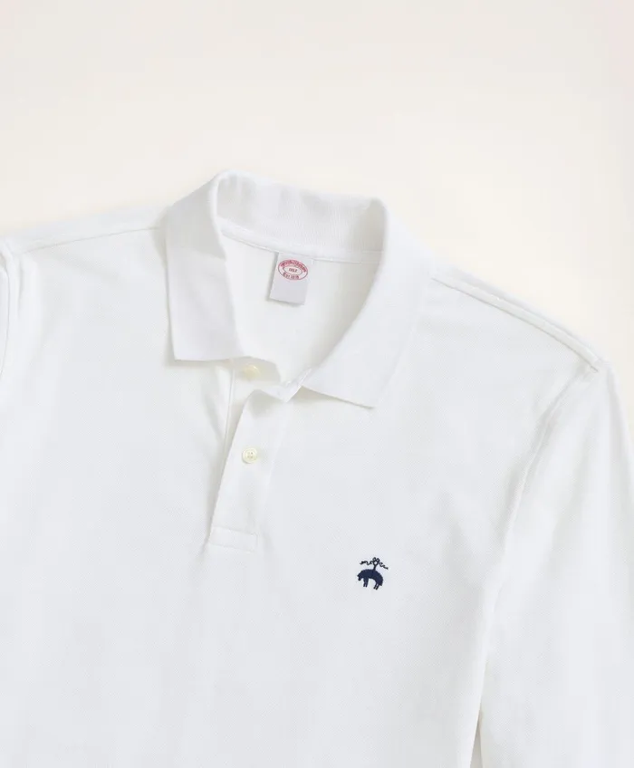 Polo andamp Rugby Shirts Men Brooks Brothers Golden Fleece Big andamp Tall Stretch Supima LongSleeve Polo Shirt White
