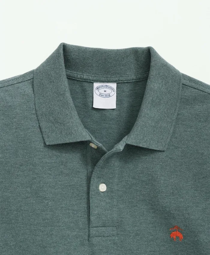 Polo andamp Rugby Shirts Men Brooks Brothers Golden Fleece Original Fit Stretch Supima LongSleeve Polo Shirt Dark Green
