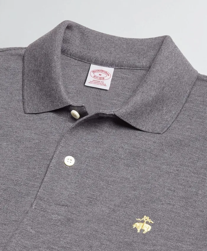 Polo andamp Rugby Shirts Men Brooks Brothers Golden Fleece Original Fit Stretch Supima Polo Shirt Charcoal Heather