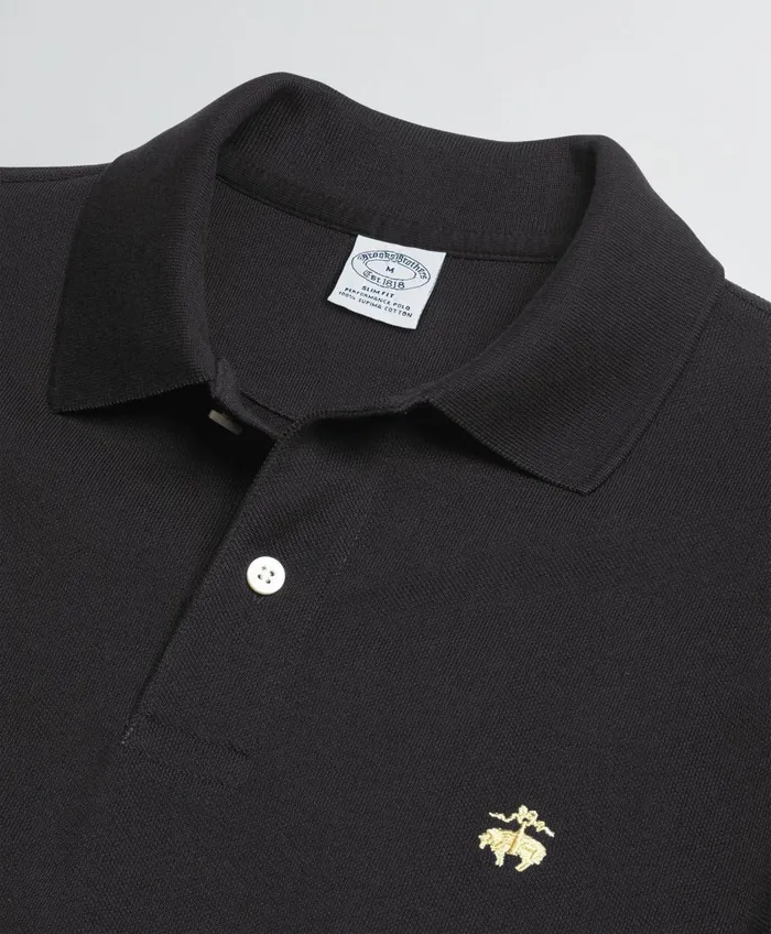Polo andamp Rugby Shirts Men Brooks Brothers Golden Fleece Slim Fit Stretch Supima Polo Shirt Black