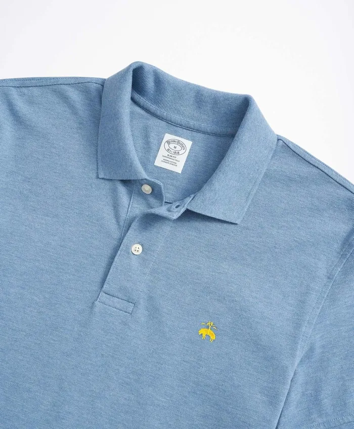 Polo andamp Rugby Shirts Men Brooks Brothers Golden Fleece Slim Fit Stretch Supima Polo Shirt Blue