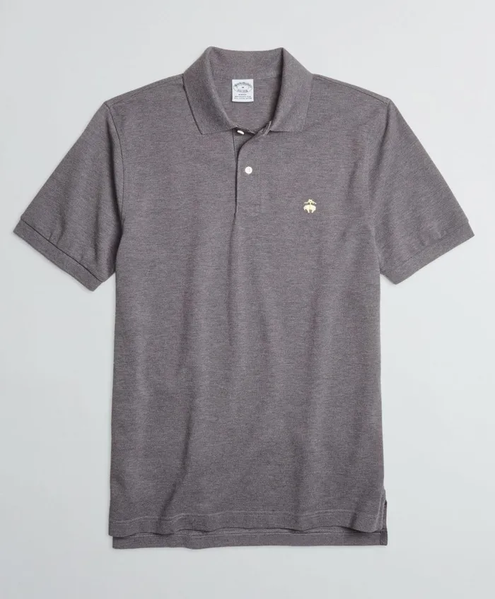 Polo andamp Rugby Shirts Men Brooks Brothers Golden Fleece Slim Fit Stretch Supima Polo Shirt Charcoal Heather