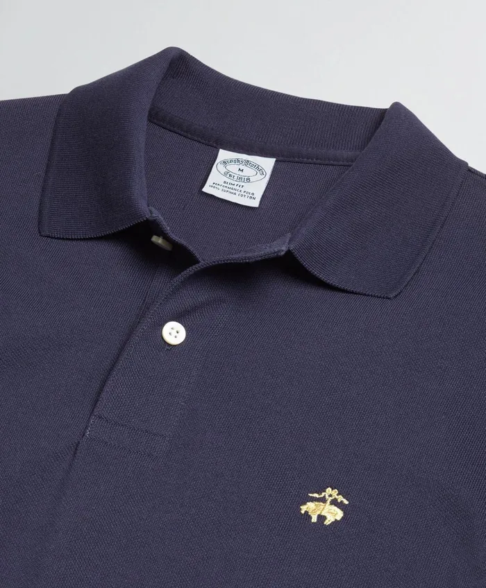 Polo andamp Rugby Shirts Men Brooks Brothers Golden Fleece Slim Fit Stretch Supima Polo Shirt Navy