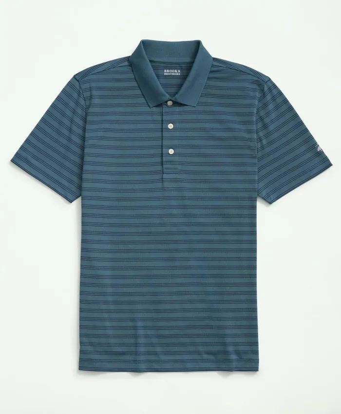 Polo andamp Rugby Shirts Men Brooks Brothers Striped Golf Polo Greennavy