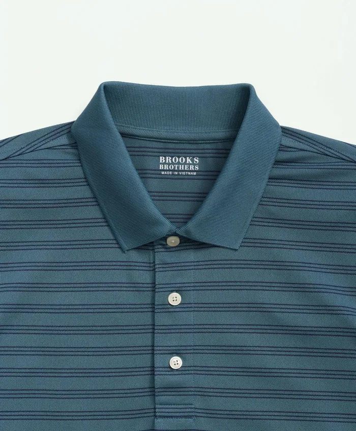Polo andamp Rugby Shirts Men Brooks Brothers Striped Golf Polo Greennavy