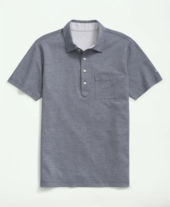 Polo andamp Rugby Shirts Men Brooks Brothers Supima Cotton Striped Golf Polo Navywhite