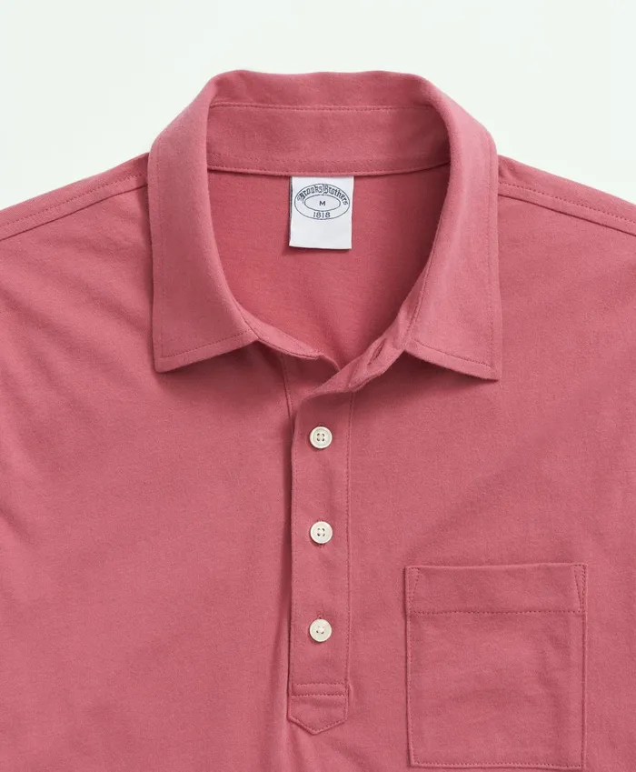 Polo andamp Rugby Shirts Men Brooks Brothers Washed Cotton Jersey Polo Shirt Dark Pink