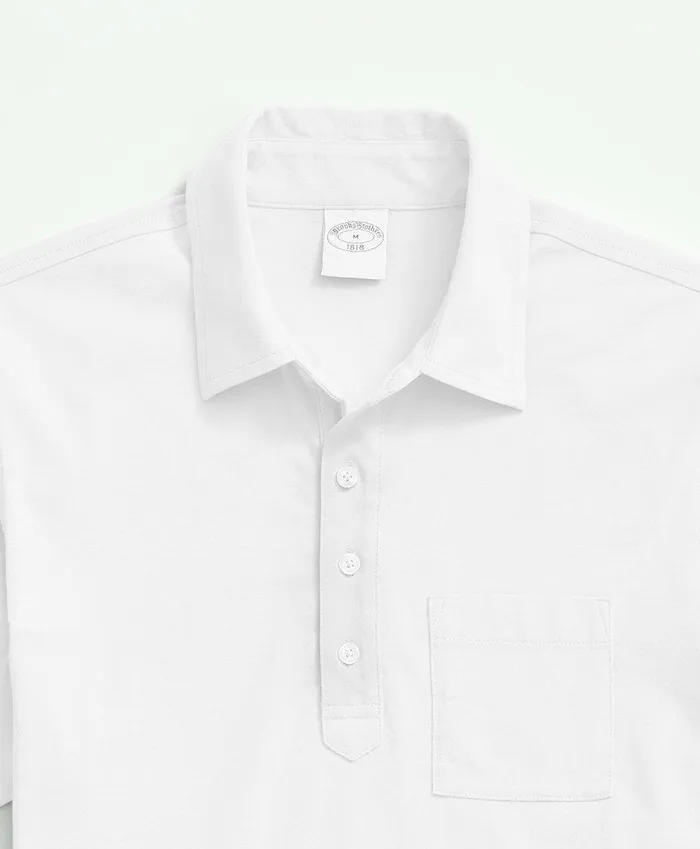 Polo andamp Rugby Shirts Men Brooks Brothers Washed Cotton Jersey Polo Shirt White