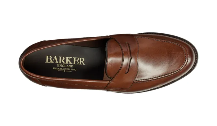 Portsmouth 8211 Dark Walnut Calf Mens Barker Shoes Loafers