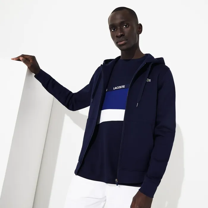 Presidents Cup Hooded BackPrinted Fleece Zip Golf Sweatshirt Navy Blue Mens Lacoste Sweatshirts Popular