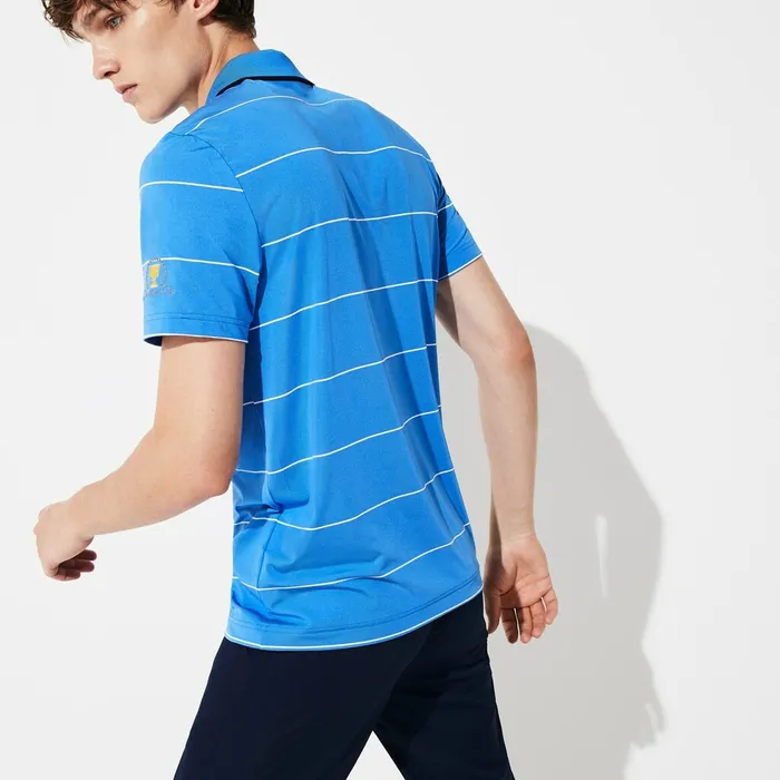 Presidents Cup Striped Breathable Stretch Jersey Golf Polo Shirt BlueWhiteNavy BlueWhite Mens Lacoste Polos Shop