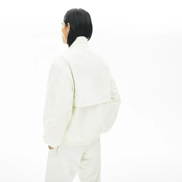 Print Band Zip Heritage Tracksuit Jacket White Mens Lacoste Jackets and Coats Cheap On Sale