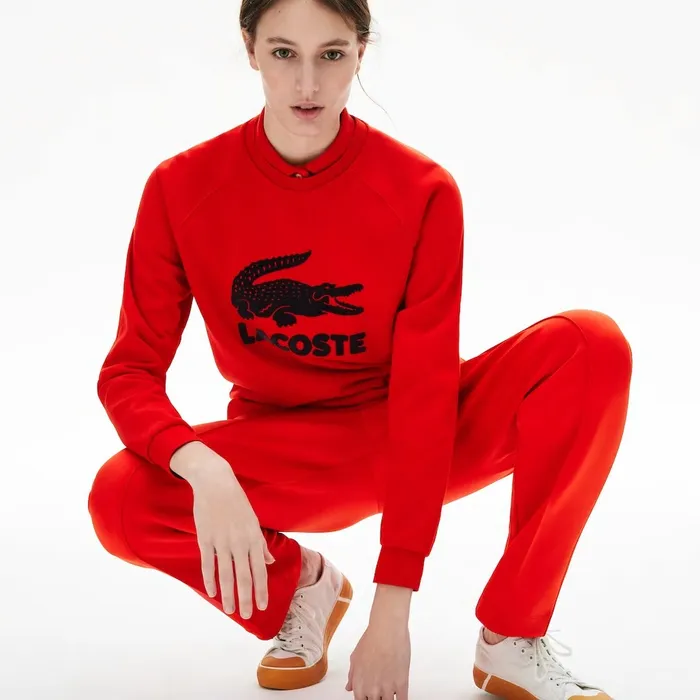 Printed Fleece Sweatshirt RedNavy Blue Womens Lacoste Sweaters and Sweatshirts Online Store Printed Fleece Sweatshirt RedNavy Blue Womens Lacoste Sweaters and Sweatshirts Online Store
