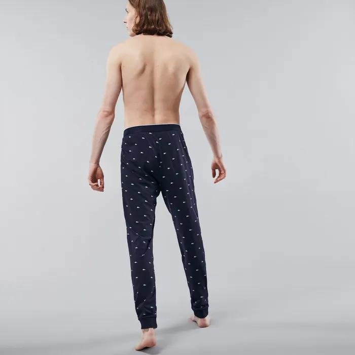 Printed Jersey Pyjama Trousers Navy Blue Mens Lacoste Underwear Online Outlet Store